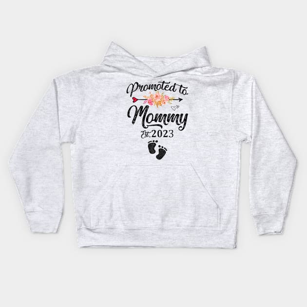 promoted to mommy 2023 Kids Hoodie by Leosit